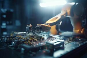 Automated Manufacturing with AI-Powered Robots in a Factory photo
