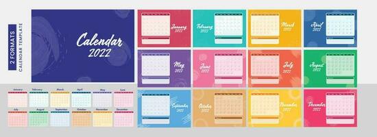 Yearly desk calendar design. vector