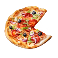 pizza vattenfärg ClipArt ai genererad png