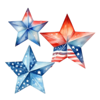 americana stjärna vattenfärg ClipArt ai genererad png