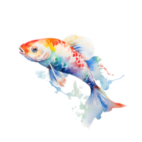 koi fisk vattenfärg ClipArt ai genererad png