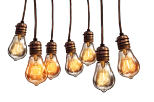 Light Bulbs String Watercolor Clipart png