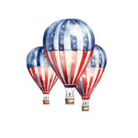 americana chaud air des ballons aquarelle clipart ai généré png