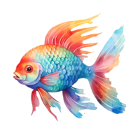 Rainbow Fish Watercolor Clipart AI Generated png