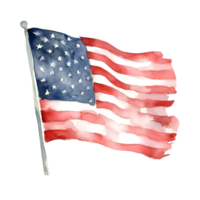 américain drapeau aquarelle clipart ai généré png