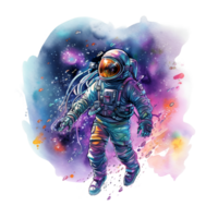 astronaut vattenfärg ClipArt ai genererad png
