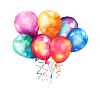 festa balões aguarela clipart ai gerado png