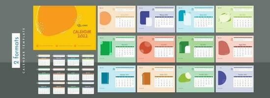 Yearly desk calendar design. vector