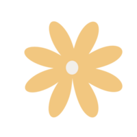 Cute handrawn flower doodle png