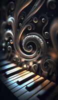 Musical Vortex An Abstract Composition of Piano Keys Representing Sound Waves photo