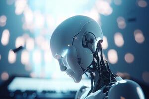 Harmonizing with AI Conceptual illustration of the AI-powered music industry photo