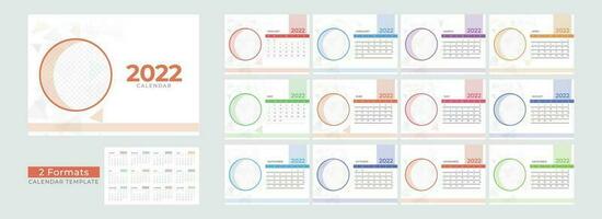 Yearly desk calendar design. vector