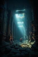 Exploring the Ancient Sunken Ruins Divers Beneath the Waves photo