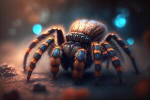 Giant Hyperrealistic Illustration of a Tarantula Insect in Close-Up View photo