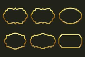 Collection of luxury gold frames for text, labels. Templates, icons, vector