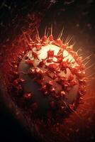 Exploring the Intricacies of Cellular Life A Mesmerizing 3D Illustration Showcasing the Microscopic World of Cancer Cells photo