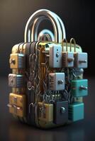 Intertwined Security Locks in Abstract 3D Rendering photo