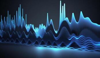 azul frecuencias un resumen exploración de sonido y ligero ai generado foto