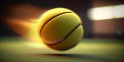 Flying dynamic tennis ball in motion illustration photo