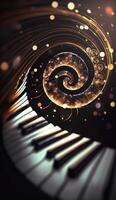 Musical Vortex An Abstract Composition of Piano Keys Representing Sound Waves photo