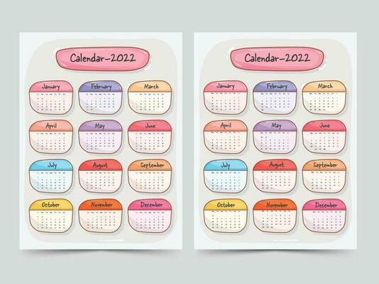 Yearly desk calendar design.