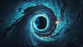 cósmico puerta un portal a otro dimensión mediante un negro agujero vórtice ai generado foto