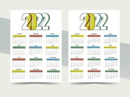 Yearly desk calendar design. vector