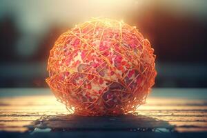 Exploring the Intricacies of Cellular Life A Mesmerizing 3D Illustration Showcasing the Microscopic World of Cancer Cells photo