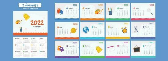 Yearly desk calendar design. vector