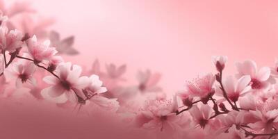 Pink blossoms on a pink background photo