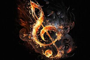 Abstraction of fire violin key photo