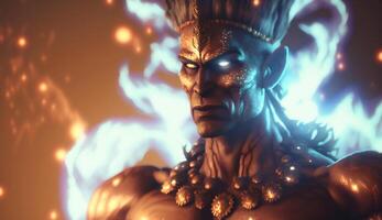 Majestic Portrait of Indra, the King of the Elements photo