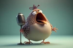 The Opera Hen A Funny Chicken Singing with Passion photo