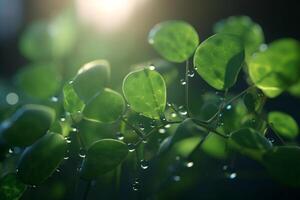 de cerca de translúcido hojas y plantas como un símbolo de fotosíntesis ai generado foto