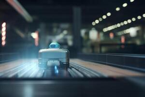 Futuristic Warehouse Robots in Charge of Logistics and Transportation photo