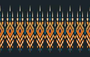 étnico resumen ikat Arte. sin costura modelo en tribal, gente bordado, y mexicano estilo. azteca geométrico Arte ornamento impresión. diseño para alfombra, fondo de pantalla, ropa, envase, tela, cubrir, textil. vector