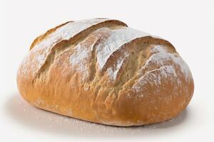 recién horneado italiano ciabatta un pan en aislado blanco antecedentes ai generado foto