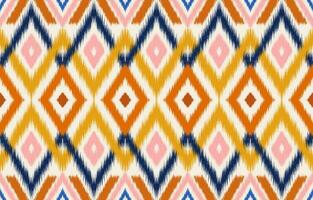 étnico resumen ikat Arte. sin costura modelo en tribal, gente bordado, y mexicano estilo. azteca geométrico Arte ornamento impresión. diseño para alfombra, fondo de pantalla, ropa, envase, tela, cubrir, textil. vector