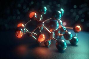 vistoso 3d ilustración representando molecular nivel oxígeno reducción proceso ai generado foto