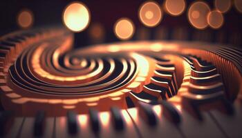 Musical Vortex An Abstract Composition of Piano Keys Representing Sound Waves photo