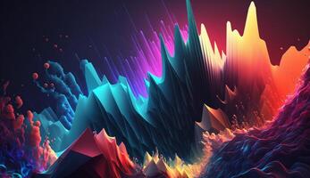 Vibrant Spectrum on Dark Canvas An Abstract Composition of Colorful Frequencies photo