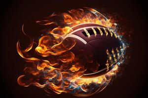 burning american football in flames Illustration photo