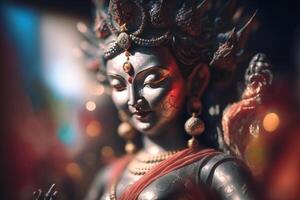 Colorful makeup on figures for the Tibet Vajrayogini Feast Day Celebration photo