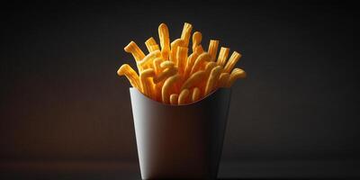 tasty french fries or fried potatoes illustration photo