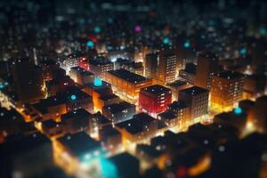 City Lights from Above A Bird's Eye View of a Illuminated Metropolis at Night photo