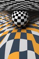 3D Vortex Chessboard Pattern photo