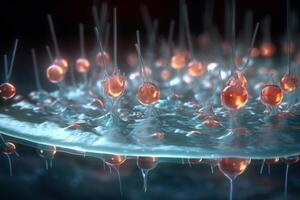 Colorful 3D Illustration Depicting the Process of Electrolysis in a Chemical Cell photo