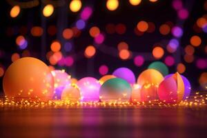 Vibrant Disco Lights Illuminate Empty Dance Floor photo