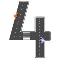 A number with road style png