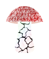 A doodle red mushroom png